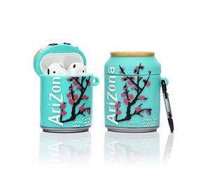 YIGEYI Airpods Étui en Silicone Compatible avec Les Airpods 1 et 2 Case Couverture de Dessin Animé 3D Mignon Drôle [Boire de la Bière Peut] (Boire de l'Arizona)