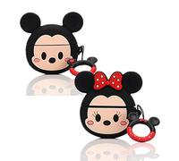 YIGEYI Airpods Pro Étui en Silicone Compatible avec Les Airpods Pro Case Couverture de Dessin Animé 3D Mignon Drôle[Paquet de 2] [Série D'anime DSN] (Minnie Face/Mickey Face)
