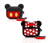 YIGEYI Airpods Pro Étui en Silicone Compatible avec Les Airpods Pro Case Couverture de Dessin Animé 3D Mignon Drôle[Paquet de 2] [Série D'anime DSN] (Minnie/Mickey)
