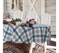 Yighty Nappe Ovale à Carreaux de Buffle, Style Rustique Classique, en Polyester, imperméable, pour décoration de Cuisine de Style Rustique/Tables d'intérieur et d'extérieur/fête/Pique-Nique, Bleu et