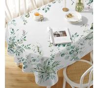 Yighty Nappe Ovale à Motif de Feuilles de Sauge, Vert Sauge, 137 x 183 cm, Nappe imprimée de Feuilles de Sauge, imperméable, adaptée pour l'intérieur et l'extérieur, la Cuisine, Le Restaurant et Les