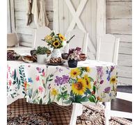 Yighty Nappe Ovale Printemps-été - 152,4 x 213,4 cm - Motif Floral Aquarelle - Imperméable - Infroissable - Décoration printanière - pour Vacances, Cuisine, Salle à Manger