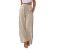 Yigoo Palazzo Pantalon Femme : Pantalon Large Été avec Cordon de Serrage & Poches Latérales - Conception Taille Haute pour Un Ajustement Confortable ! Tissus Légers Respirants - Pantalon Décontracté