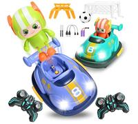 Yigowyigo Voiture de Voiture Télécommandée Jouet 2 Pièces : Voiture de Course RC Kit de Jeu pour 2 Joueurs (3-10 Ans Garçons & Filles ), avec Conducteur de Catapulte, Football & Double Portes, Dérive