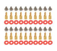YIGZYCN 20 vis + 20 cartes mères + 20 rondelles 6,5 mm 6-32-M3 pour carte mère d'ordinateur doré + rondelles de vis argentées