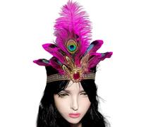 YIGZYCN Accessoires de fête de carnaval pour MardiGras Festival Bandeau à plumes Indien 20s Accessoires de fête Décoration de cheveux