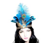YIGZYCN Accessoires de fête de carnaval pour MardiGras Festival Bandeau à plumes Indien 20s Accessoires de fête Décoration de cheveux