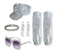 YIGZYCN Accessoires Disco Costume Disco Set Paillettes Casquettes Jambières