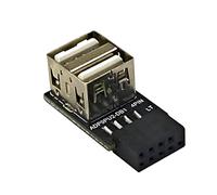 YIGZYCN Adaptateur de panneau avant USB 9 broches vers USB 2.0 femelle pour carte mère d'ordinateur, carte d'extension interne, gestion des câbles de bureau