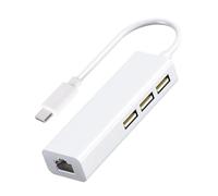 YIGZYCN Adaptateur Ethernet USB C/a/a vers RJ45 avec 3 ports USB 2.0 Connexion multi-appareils pour ordinateur portable Large compatibilité C/A vers Ethernet et extension