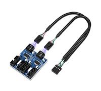 YIGZYCN Adaptateur répartiteur USB 2.0 9 broches pour carte mère 1 à 4 broches USB 2.0 mâle vers 4 9 broches câble interne USB 2.0 9 broches en-tête 1 à 4 rallonges