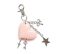 YIGZYCN Adorable porte-clés en forme de cœur en acrylique léger pour sac à dos - Accessoire tendance pour un usage quotidien - Cadeau d'anniversaire élégant en forme de cœur et étoile - Décoration