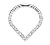 YIGZYCN Anneaux de nez tendance en acier en forme de larme pour septum - Bijoux de piercing hypoallergéniques pour les amateurs de mode