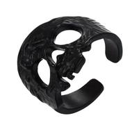 YIGZYCN Bague réglable gothique avec tête de mort - Design géométrique rétro - Accessoires de doigt pour costume d'événement, One Size, Comme décrit, Comme décrit.