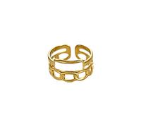 YIGZYCN Bague unisexe en acier inoxydable avec ouverture géométrique réglable - Bijou accrocheur pour un usage quotidien - Ouverture réglable, taille unique, Comme décrit, Comme décrit.