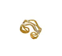 YIGZYCN Bague unisexe en acier inoxydable avec ouverture géométrique réglable - Bijou accrocheur pour un usage quotidien - Ouverture réglable, taille unique, Comme décrit, Comme décrit.