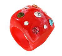 YIGZYCN Bijoux froissés uniques ornés de pierres vibrantes adaptées pour les occasions décontractées ou formelles Bagues en résine, One Size, Comme décrit, Comme décrit.