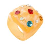 YIGZYCN Bijoux froissés uniques ornés de pierres vibrantes adaptées pour les occasions décontractées ou formelles Bagues en résine, One Size, Comme décrit, Comme décrit.