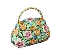 YIGZYCN Boîte à bijoux multifonction en métal avec texture en métal sculptée en forme de fleur, adaptée pour les voyages et la maison, étui anti-poussière