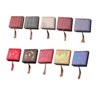 YIGZYCN Boîte à bijoux portable en lin pour le rangement de bracelets et de perles, boîte de présentation multifonctionnelle en lin, étui de protection pour la sécurité portable des bijoux