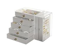 YIGZYCN Boîte à bijoux transparente en acrylique avec 5 couches et design transparent pour un accès facile à vos accessoires et bracelets