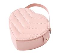 YIGZYCN Boîte de rangement en forme de cœur moulé avec doublure velutineuse tendre pour chaîne, boucles d'oreilles, créoles de sécurité, étui de voyage transportable pour bijoux