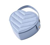 YIGZYCN Boîte de rangement en forme de cœur moulé avec doublure velutineuse tendre pour chaîne, boucles d'oreilles, créoles de sécurité, étui de voyage transportable pour bijoux