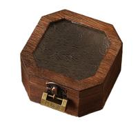 YIGZYCN Boîte de rangement en verre avec couvercle en verre avec fleurs de bégonia et cadre en bois pour coiffeuse, commode, décoration, boîte à bijoux