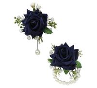 YIGZYCN Bouquet de fleurs en soie style vintage pour poignet avec perles élégantes, Fleur en soie