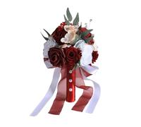 YIGZYCN Bouquet de roses artificielles blanches et bleues pour cérémonie, répétition, réception, souvenirs, élégant bouquet de roses