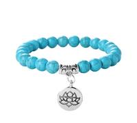 YIGZYCN Bracelet de prière bouddhiste tendance avec pendentif lotus exquis unisexe cordon élastique, One Size, Comme décrit