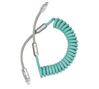 YIGZYCN Câble à ressort rétractable 120 W USB C Câble de charge rapide pour appareils électroniques USB C Boîtier en métal Prise de charge rapide