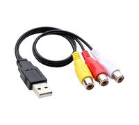 YIGZYCN Câble composite USB 3RCA haut de gamme, design à double blindage, améliore la clarté des signaux pour les systèmes de cinéma maison, câble composite AV USB