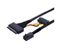 YIGZYCN Câble interne 12 Go SFF-8643 vers SFF-8639 0,5 m avec connecteur d'alimentation 15 broches pour câble de données SSD PCIe NVMe 750