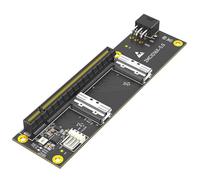 YIGZYCN Carte adaptateur PCIe X16 vers deux MCIO, Gen5 32GT/s, carte PCB noire pour stockage de serveur et configuration d'extension de station de travail