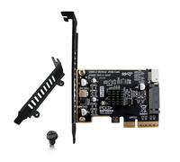 YIGZYCN Carte d'extension PCIe vers USB 3.2 de type E avec alimentation 15 broches pour transfert de données stable de 20 Gbit/s Carte d'extension USB C de bureau