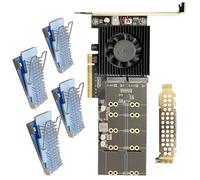 YIGZYCN Carte d'extension PCIe4.0 4 ports NVMe prenant en charge 4 disques sans BIOS Split Natives Plugs Play Dissipateur thermique en aluminium
