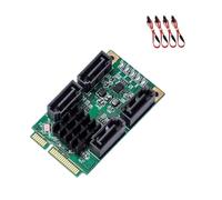 YIGZYCN Carte d'extension SATA MiniPCIe pour ordinateur portable 4 ports Mode multiplicateur NCQ Compatible PCIe vers Sataiii