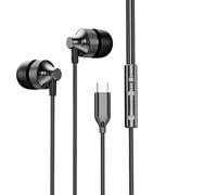 YIGZYCN Casque de jeu haute intra-auriculaire avec basses lourdes, aigus clairs, réduction du bruit, micro de type C, écouteurs de jeu de 3,5 mm