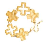 YIGZYCN Chaîne de main en acier inoxydable, motif croix martelée pour les avant-gardistes et accessoires élégants