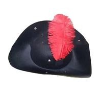 YIGZYCN Chapeau tricorne colonial adulte Halloween carnaval photographie pirate avec plumes décors carnavals fête femme homme colonial