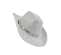 YIGZYCN Chapeau western élégant en poudre pailletée unisexe pour adulte, chapeau haut de gamme en tissu étincelant pour festival de musique, fêtes de plage, porter des chapeaux hauts en poudre