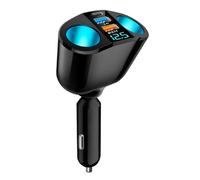 YIGZYCN Chargeur de voiture 12 V-24 V Double USB et USB C Affichage LED Adaptateur de charge Rotation à 360 degrés Adaptateur de prise de véhicules Large compatibilité