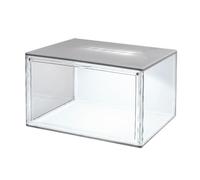 YIGZYCN Clear View Boîte de rangement à chaussures lumineuse à LED anti-poussière pour exposer des collections, paramètres domestiques, vitrine transparente de qualité supérieure avec lumières LED