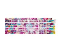 YIGZYCN Collection de touches rétroéclairées arc-en-ciel dégradées - 132 touches ergonomiques - Design original - Durabilité - PC pour une saisie fluide - Touches de couleur arc-en-ciel