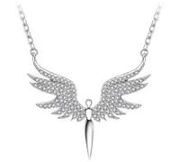 YIGZYCN Collier ailes d'ange avec pierres de zircon étincelantes pour femme, parfait pour un usage quotidien et des occasions spéciales
