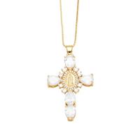 YIGZYCN Collier avec croix sacrée avec strass étincelants pour homme et femme tendance