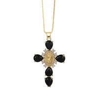 YIGZYCN Collier avec croix sacrée avec strass étincelants pour homme et femme tendance