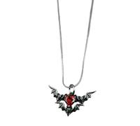 YIGZYCN Collier avec pendentif aile chauve-souris gothique pour elle et lui, noir et rouge, One Size, Comme décrit, Comme décrit.