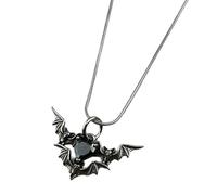 YIGZYCN Collier avec pendentif aile chauve-souris gothique pour elle et lui, noir et rouge, One Size, Comme décrit, Comme décrit.
